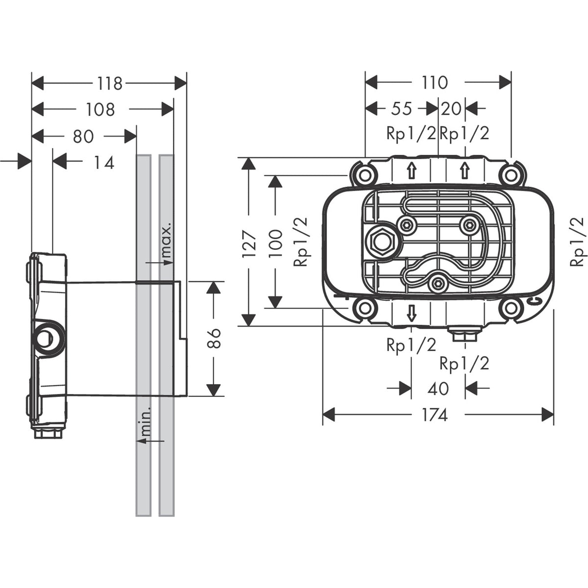 AXOR-One-Basic-set-for-thermostatic-module-for-concealed-installation-45710-technical-01