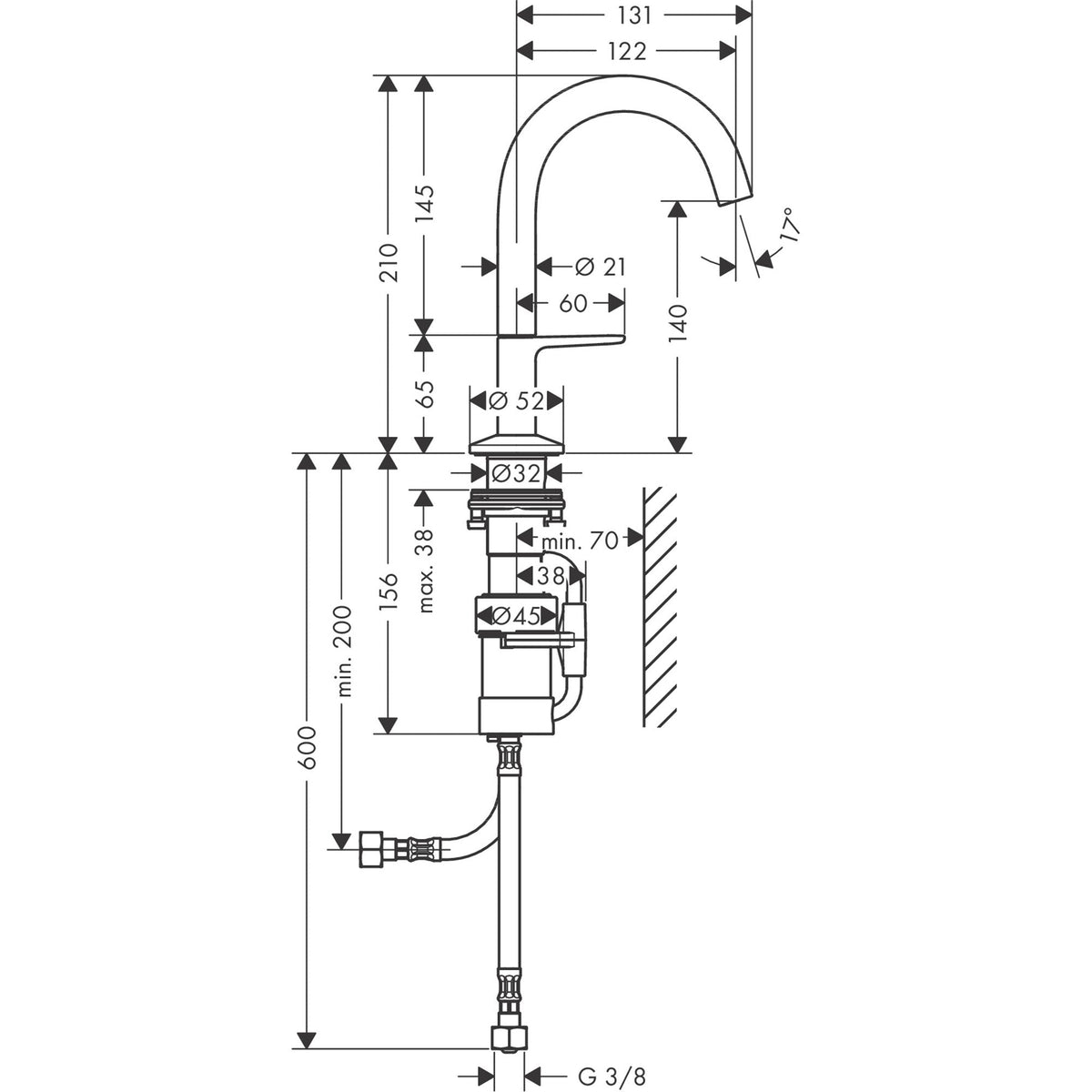 AXOR-One-Basin-mixer-Select-140-with-push-open-waste-set-48010-technical-01