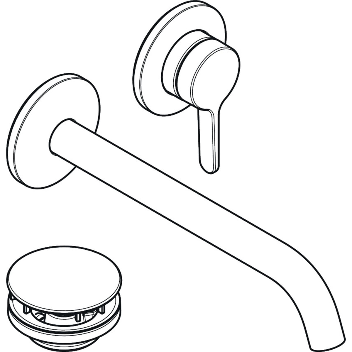 AXOR-One-Single-lever-basin-mixer-for-concealed-installation-wall-mounted-with-lever-handle-and-spout-220-mm-48120-technical-02