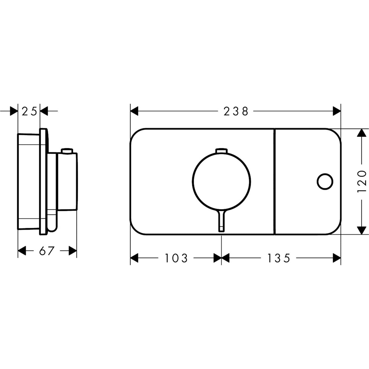 AXOR-One-Thermostatic-module-for-concealed-installation-for-1-function-45711-technical-02