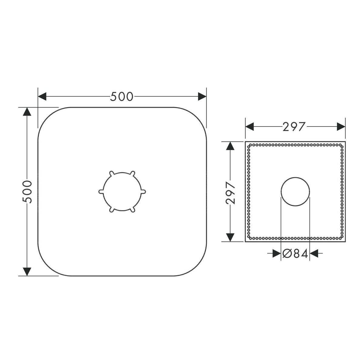 AXOR Sealing foil for basic set bath mixer floor standing 96441 technical 02