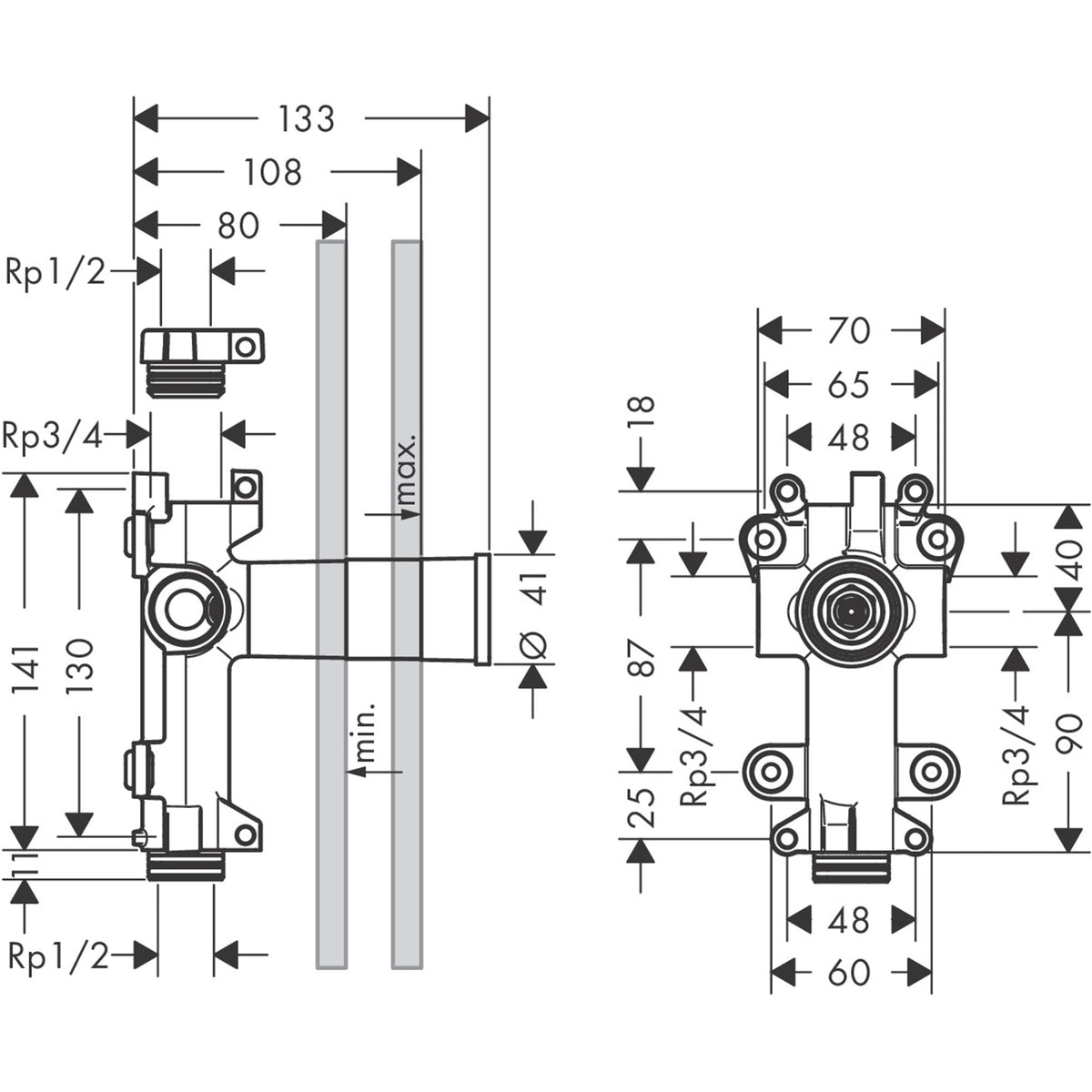 AXOR-ShowerSolutions-Basic-set-for-shut-off-valve-120-120-for-concealed-installation-10971-technical-01