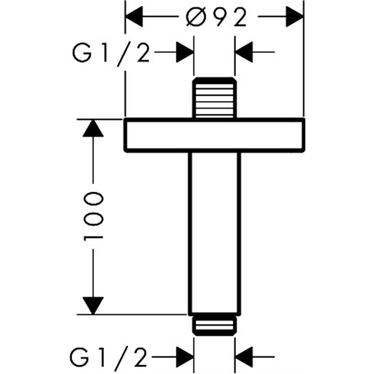 AXOR-ShowerSolutions-Ceiling-connector-100-mm-26432-technical-01