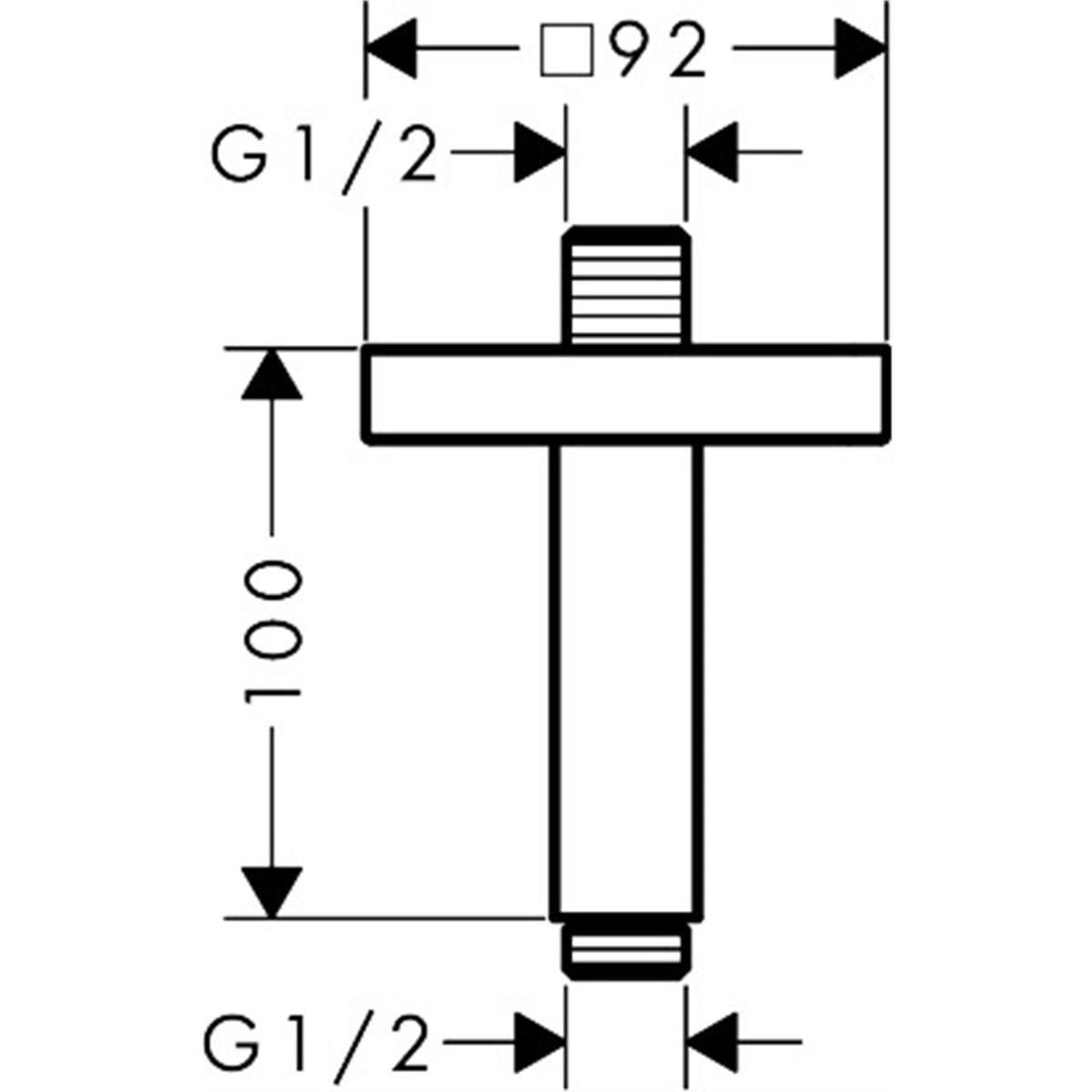 AXOR-ShowerSolutions-Ceiling-connector-100-mm-softsquare-26965-technical-01