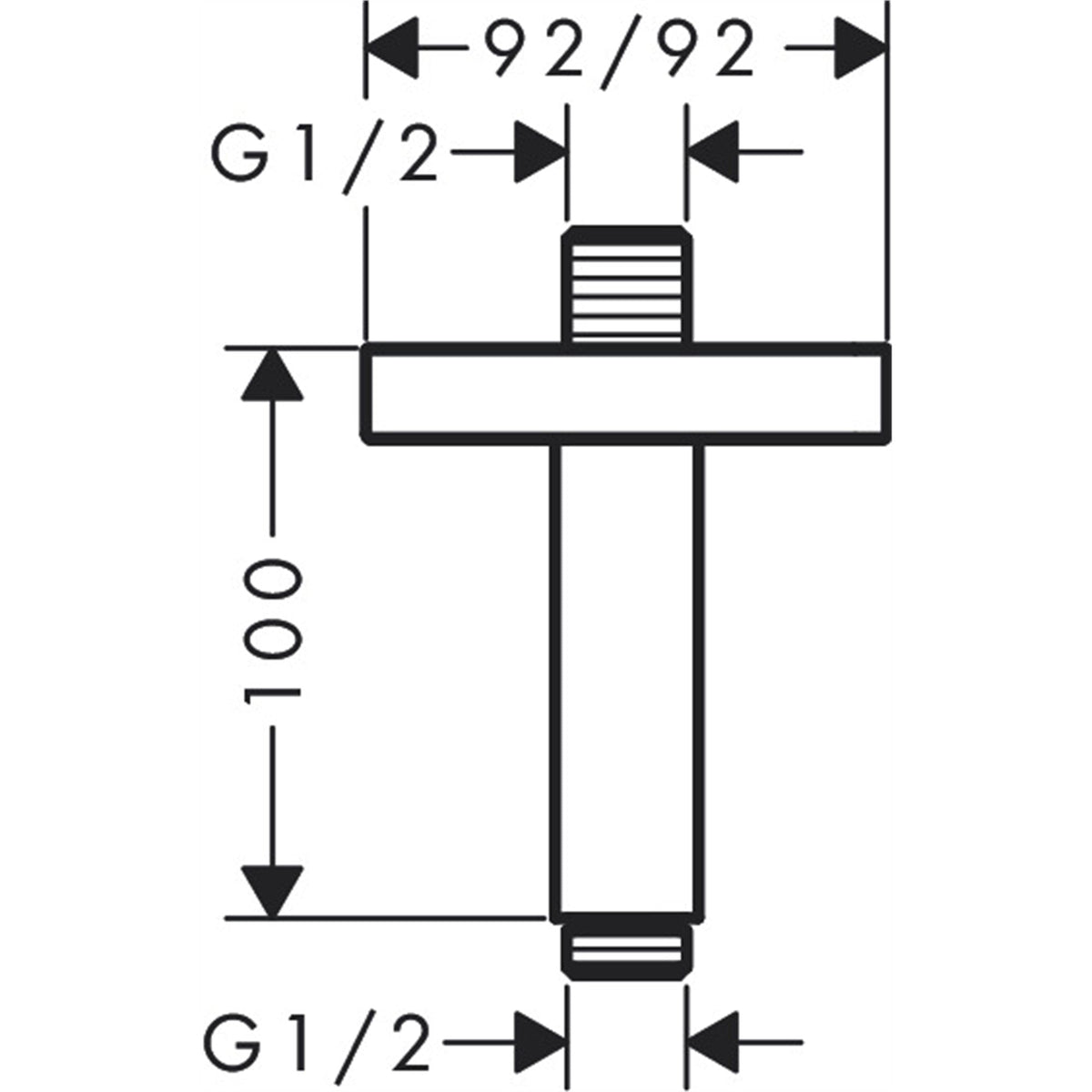 AXOR-ShowerSolutions-Ceiling-connector-100-mm-softsquare-26965-technical-02
