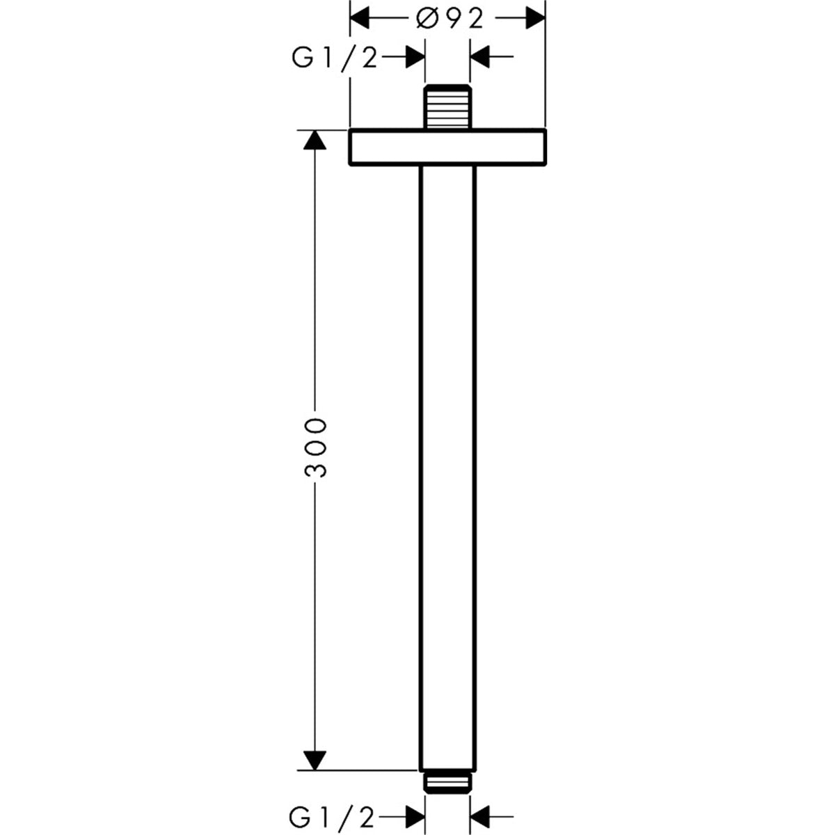 AXOR-ShowerSolutions-Ceiling-connector-300-mm-26433-technical-01