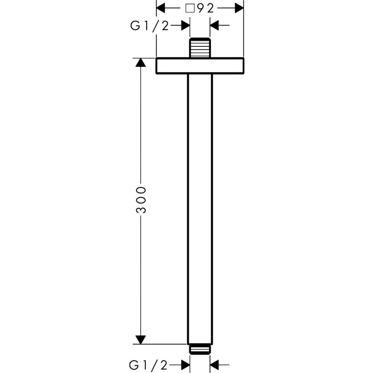 AXOR-ShowerSolutions-Ceiling-connector-300-mm-softsquare-26966-technical-01