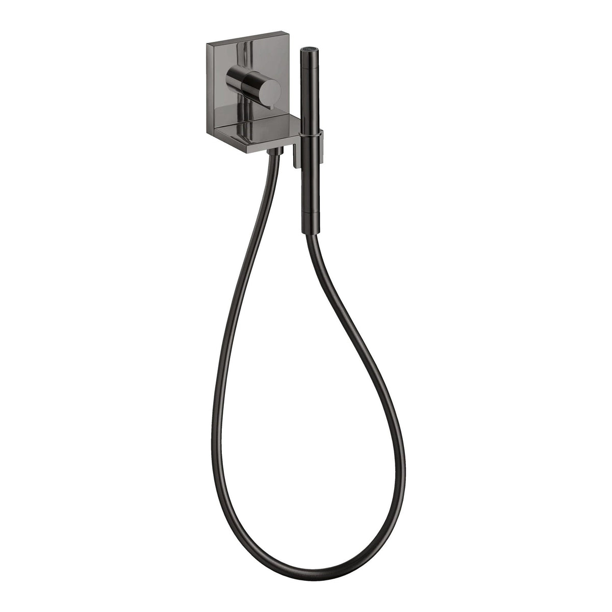 AXOR ShowerSolutions Hand shower module 120 120 for concealed installation square Polished Black Chrome 10651330