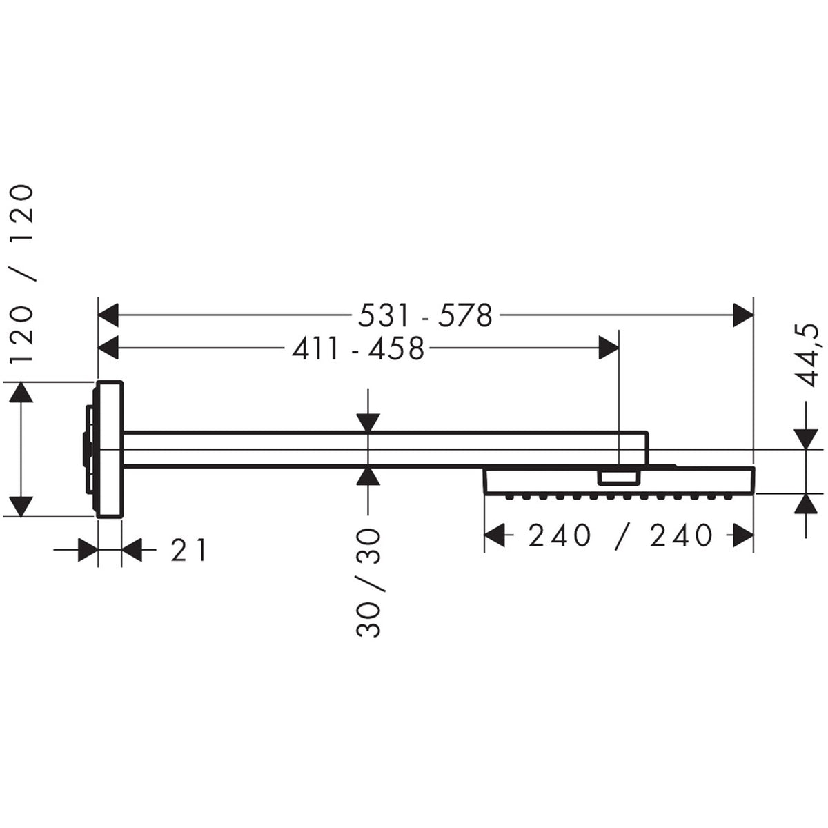 AXOR-ShowerSolutions-Overhead-shower-240-240-1jet-with-shower-arm-10925-technical-02