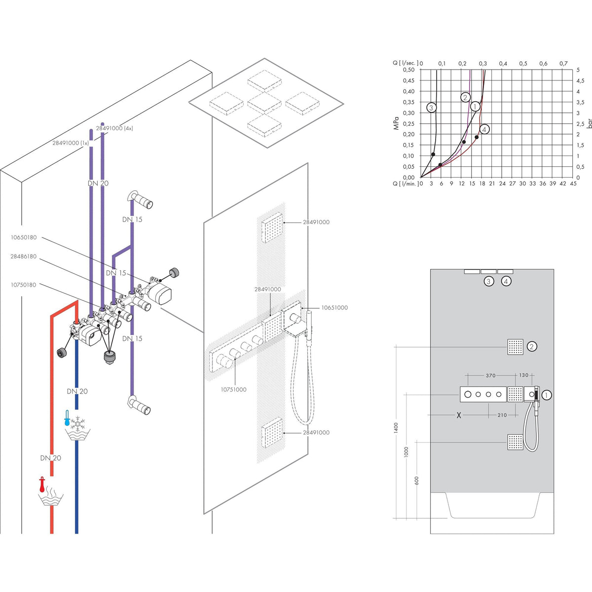 AXOR-ShowerSolutions-Shower-module-120-120-for-concealed-installation-square-28491-technical-08
