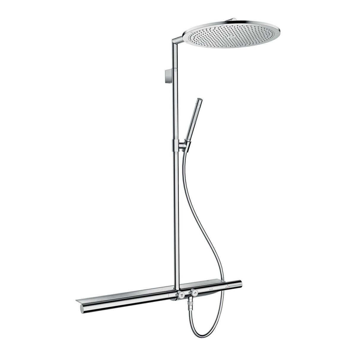 AXOR ShowerSolutions Showerpipe with thermostat 800 and overhead shower 350 1jet Chrome 27984000