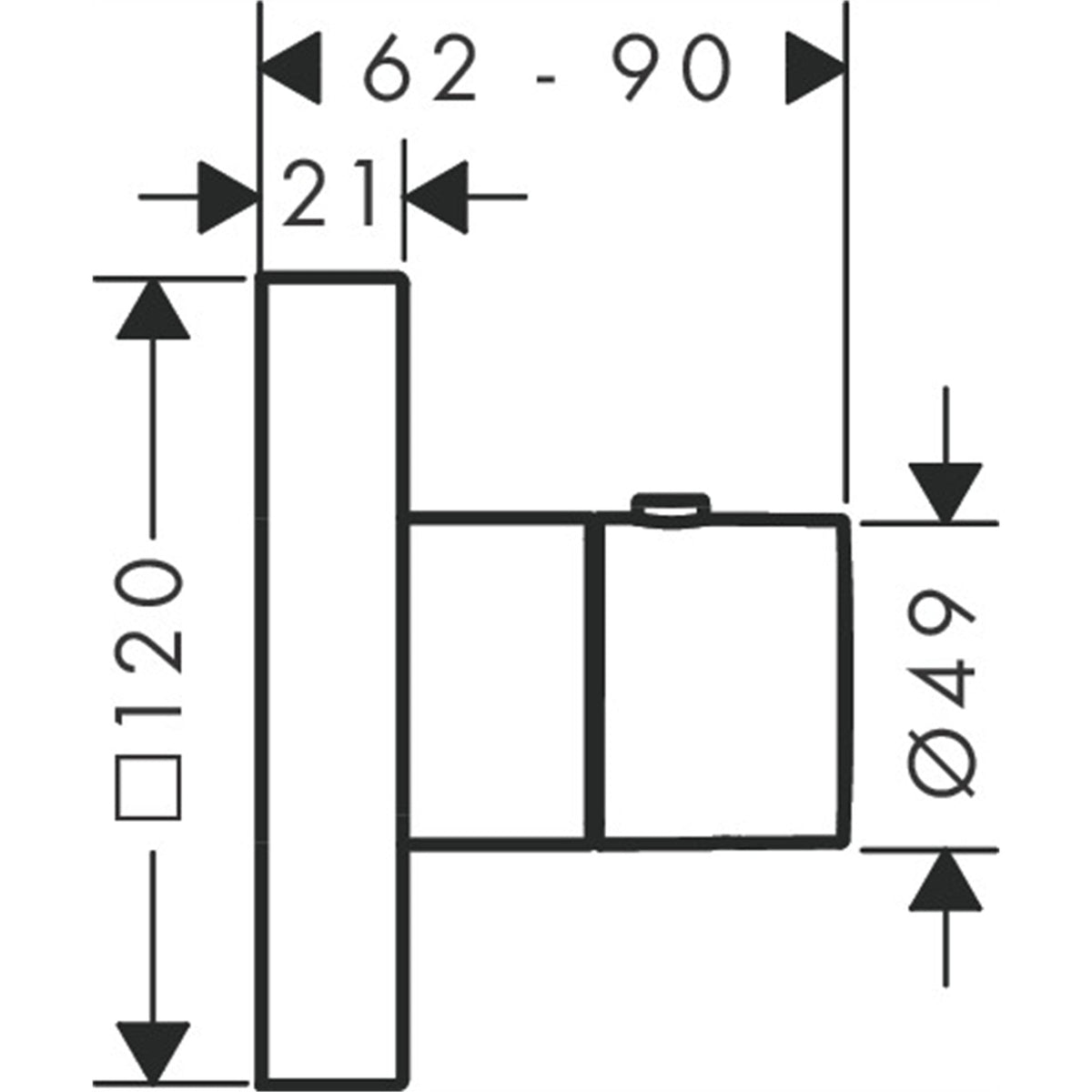 AXOR-ShowerSolutions-Thermostatic-module-120-120-for-concealed-installation-square-10755-technical-02