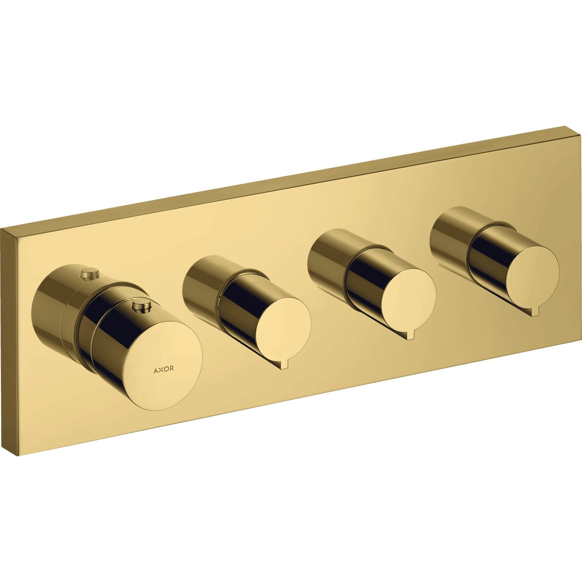 AXOR-ShowerSolutions-Thermostatic-module-360-120-for-concealed-installation-square-for-3-functions-Polished-Gold-Optic-10751990