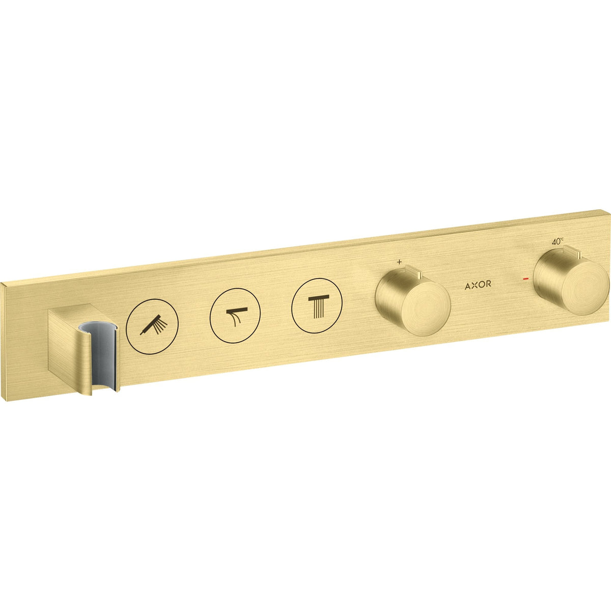 AXOR-ShowerSolutions-Thermostatic-module-Select-530-90-for-concealed-installation-for-3-functions-Brushed-Brass-18356950
