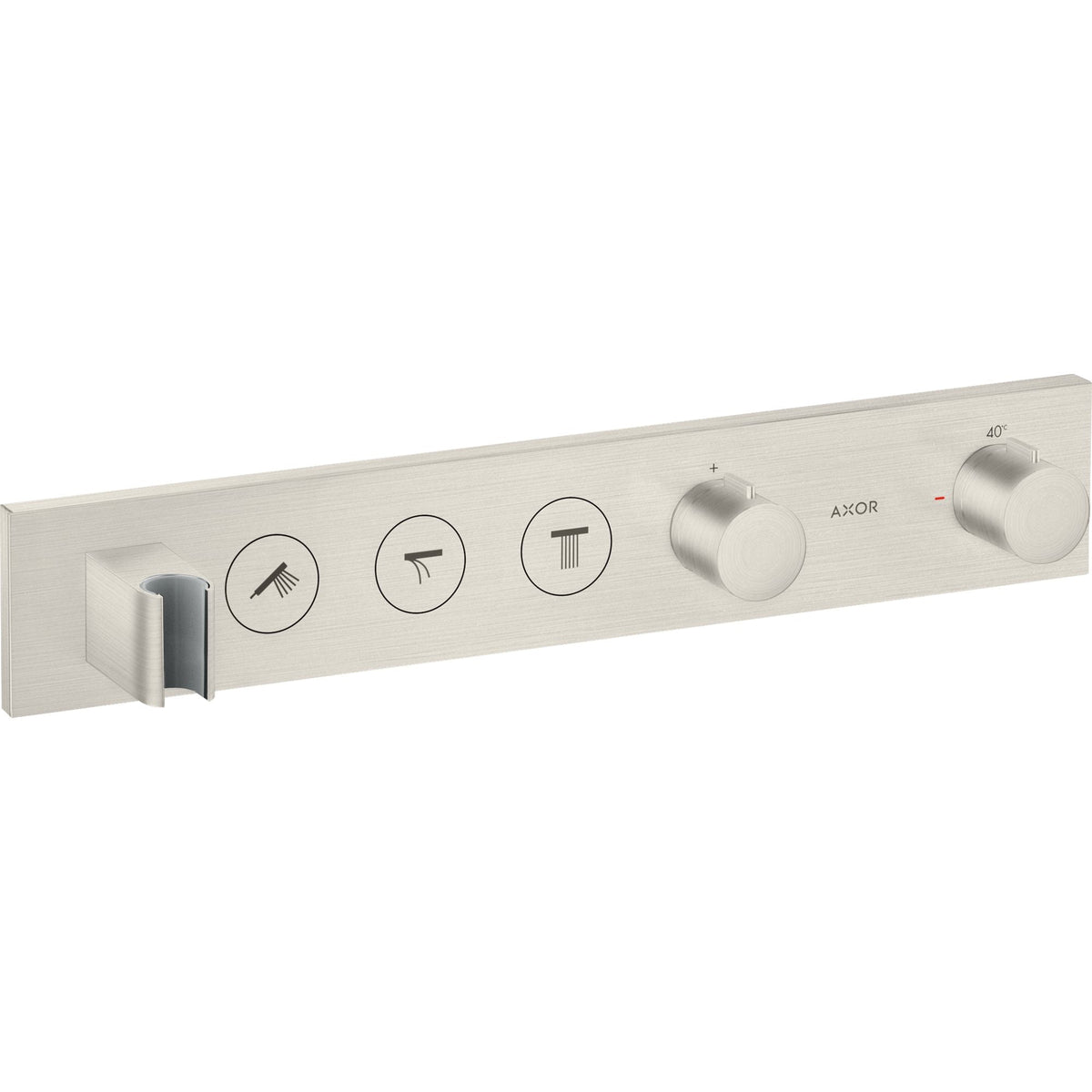 AXOR-ShowerSolutions-Thermostatic-module-Select-530-90-for-concealed-installation-for-3-functions-Stainless-Steel-Optic-18356800