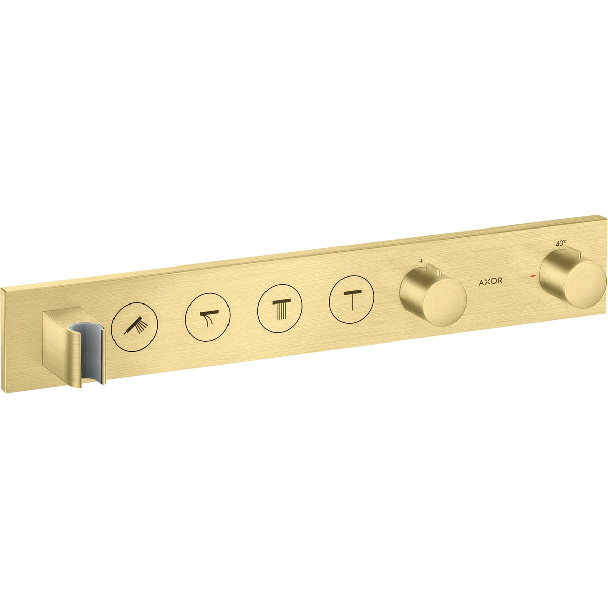 AXOR-ShowerSolutions-Thermostatic-module-Select-600-90-for-concealed-installation-for-4-functions-Brushed-Brass-18357950