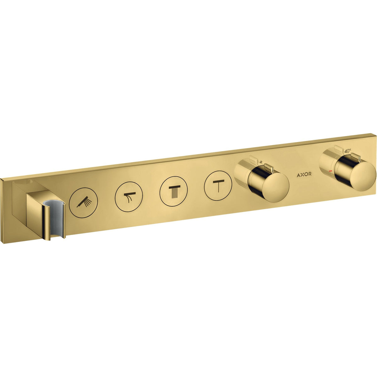 AXOR-ShowerSolutions-Thermostatic-module-Select-600-90-for-concealed-installation-for-4-functions-Polished-Gold-Optic-18357990