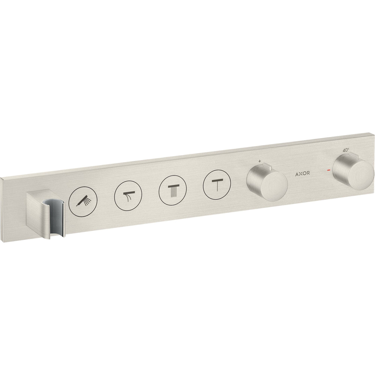 AXOR-ShowerSolutions-Thermostatic-module-Select-600-90-for-concealed-installation-for-4-functions-Stainless-Steel-Optic-18357800