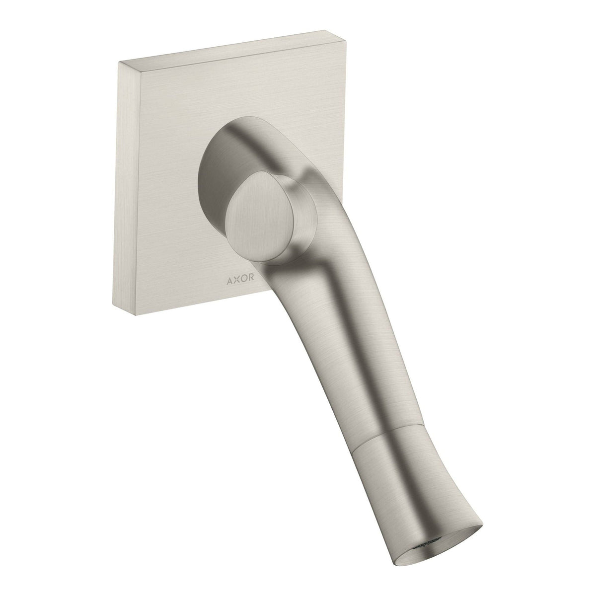 AXOR Starck Organic 2 handle basin mixer for concealed installation wall mounted with spout 187 mm Stainless Steel Optic 12015800