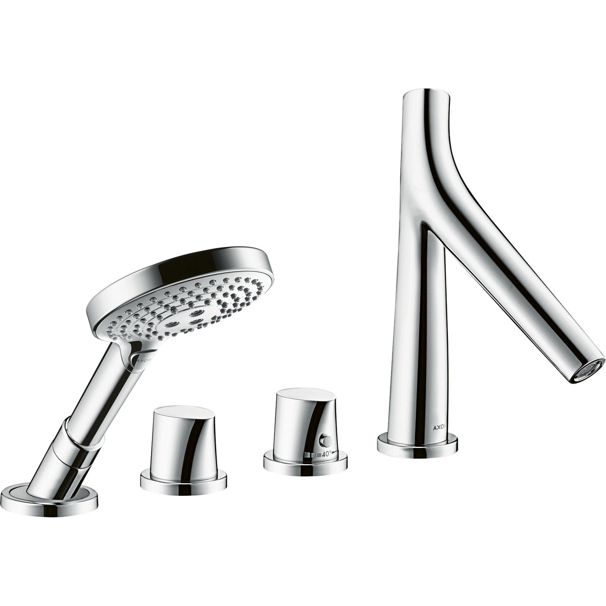 AXOR-Starck-Organic-4-hole-rim-mounted-thermostatic-bath-mixer-Polished-Chrome-12425020