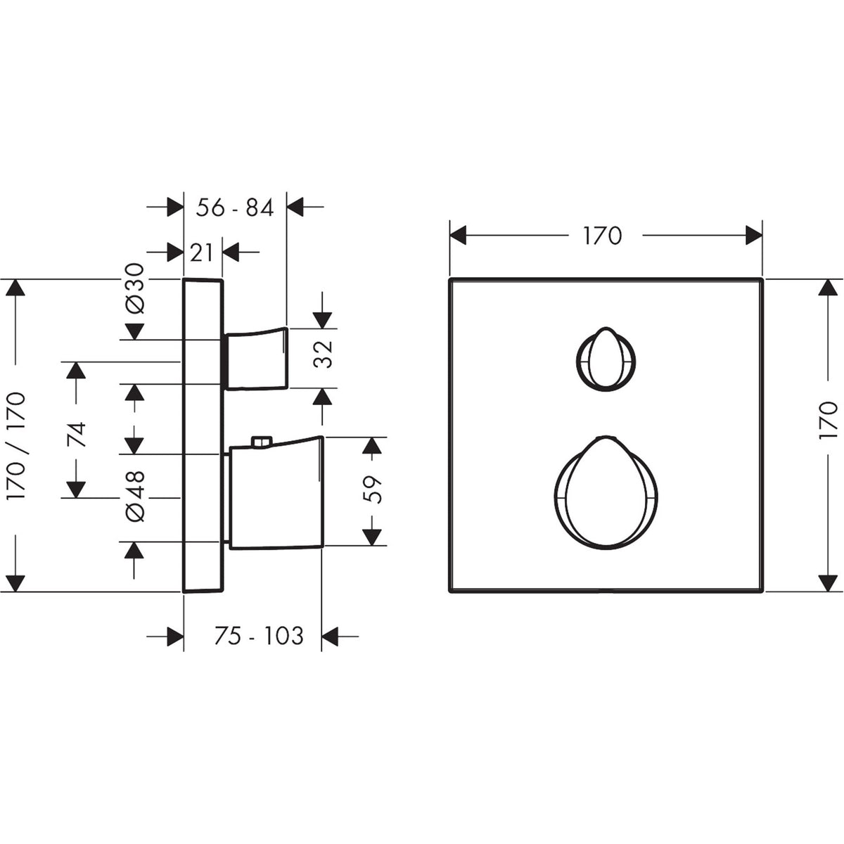 AXOR-Starck-Organic-Thermostat-for-concealed-installation-with-shut-off-diverter-valve-12716-technical-02