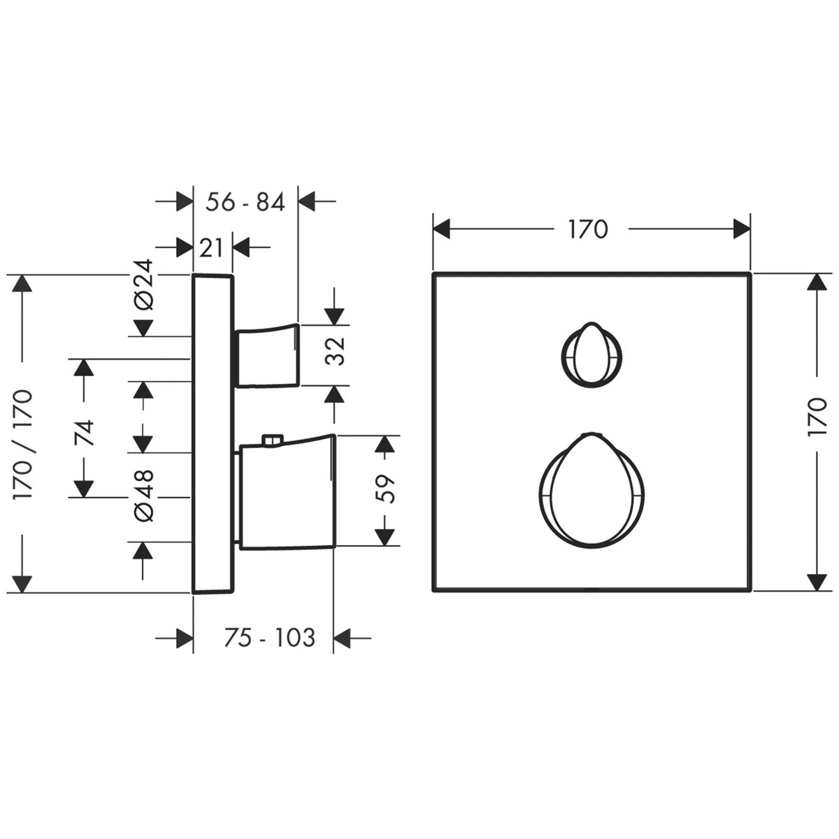 AXOR-Starck-Organic-Thermostat-for-concealed-installation-with-shut-off-valve-12715-technical-01