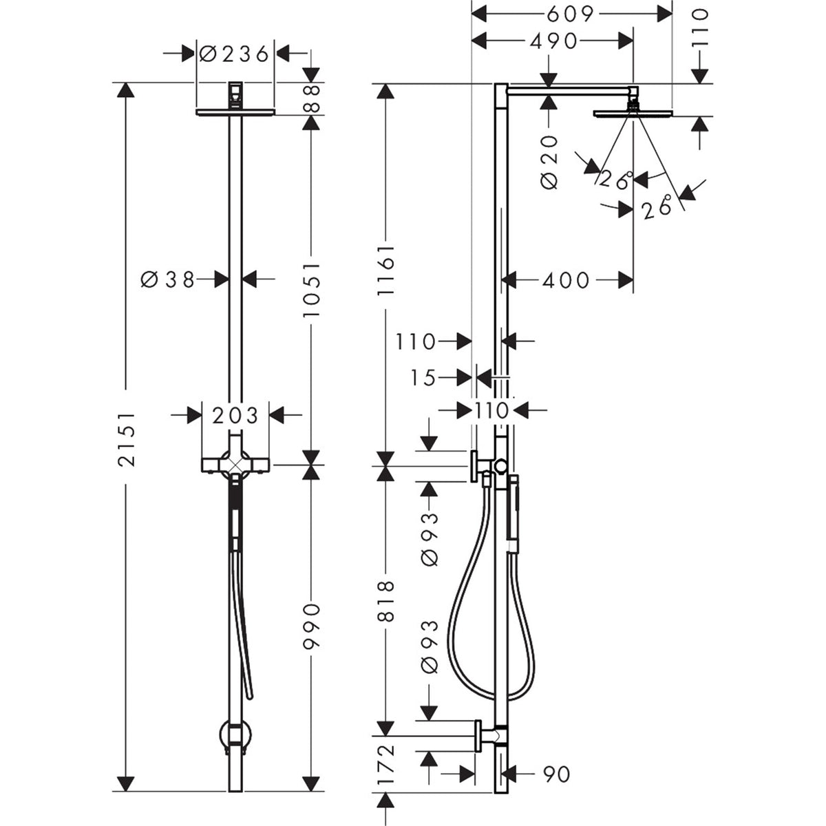 AXOR-Starck-Shower-column-with-thermostat-and-overhead-shower-240-1jet-12672-technical-02