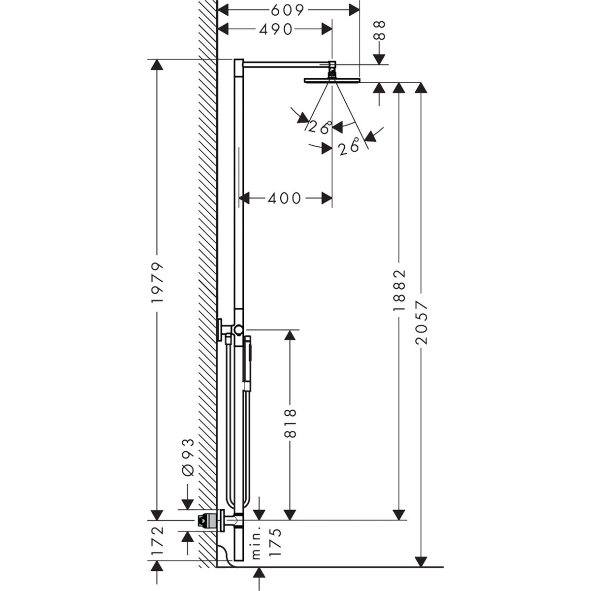 AXOR-Starck-Shower-column-with-thermostat-and-overhead-shower-240-1jet-12672-technical-04