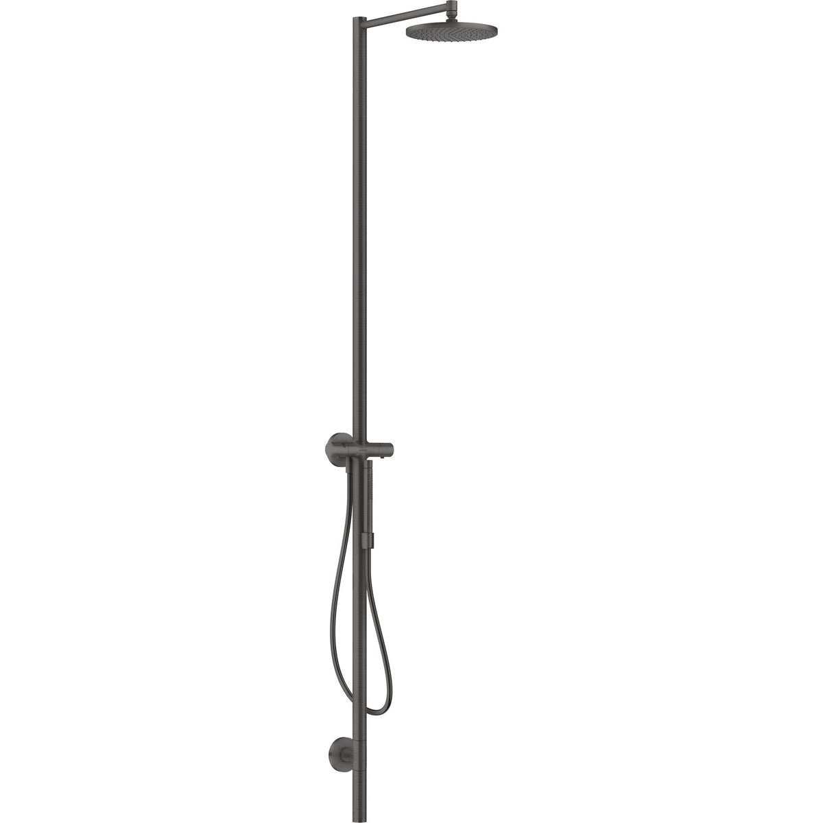 AXOR-Starck-Shower-column-with-thermostat-and-overhead-shower-240-1jet-Brushed-Black-Chrome-12672340