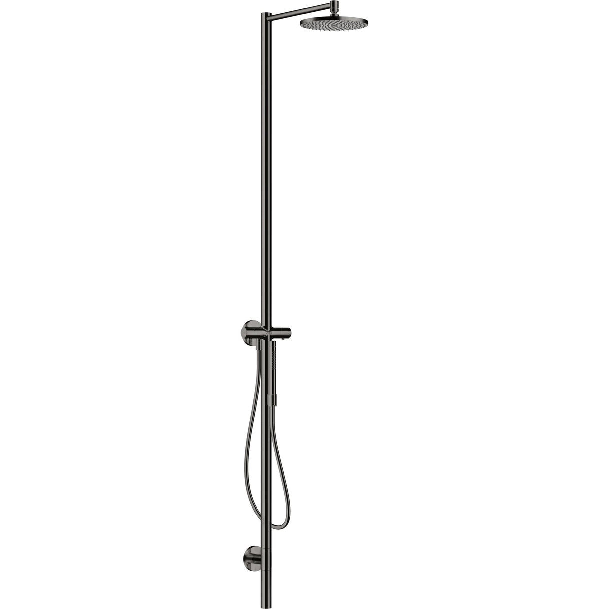 AXOR-Starck-Shower-column-with-thermostat-and-overhead-shower-240-1jet-Polished-Black-Chrome-12672330