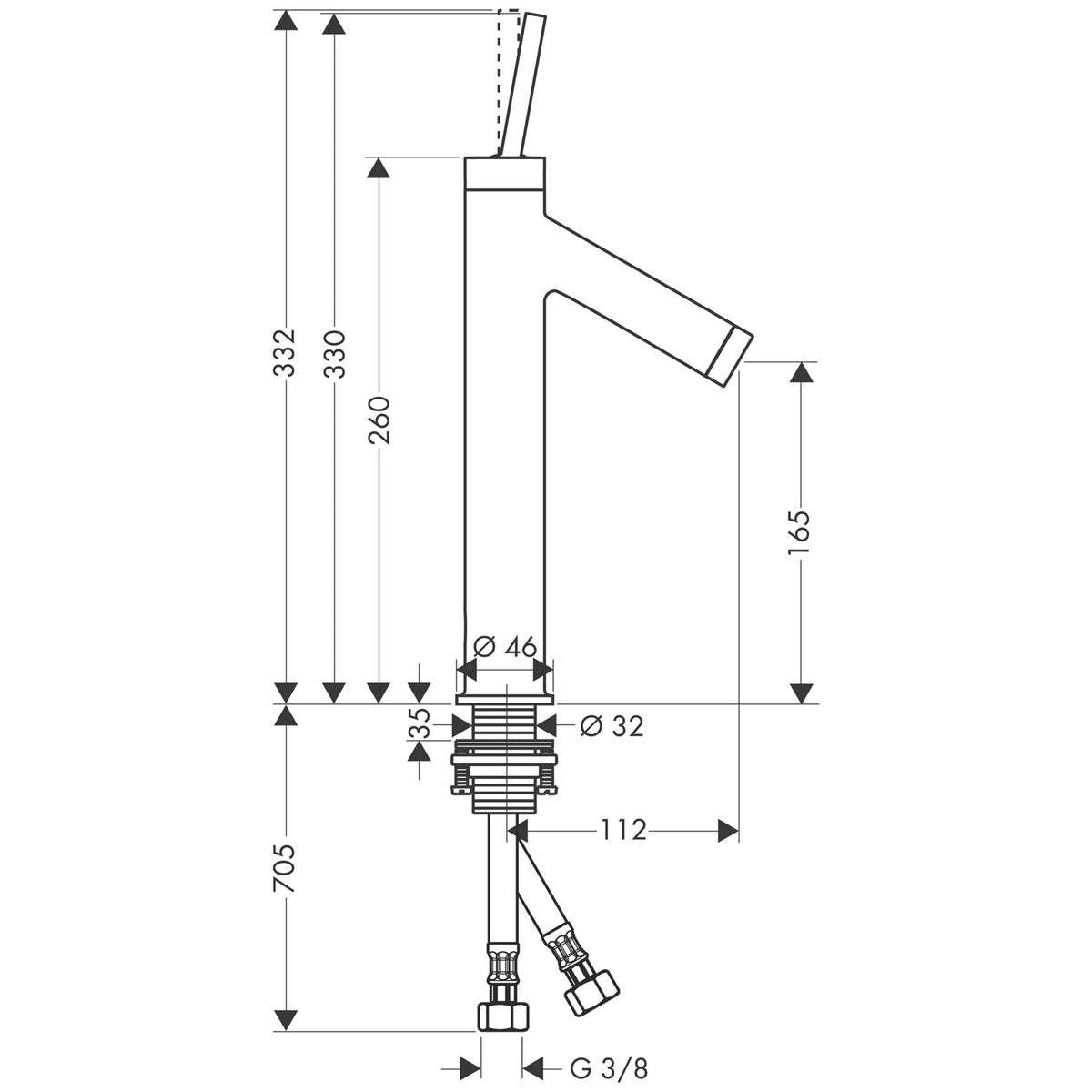 AXOR-Starck-Single-lever-basin-mixer-170-with-pin-handle-and-waste-set-10123-technical-01