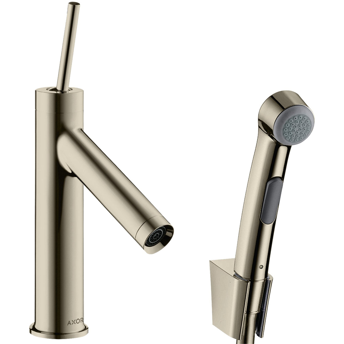 AXOR-Starck-Single-lever-basin-mixer-90-with-bidette-hand-shower-and-shower-hose-1-60-m-Polished-Nickel-10300830