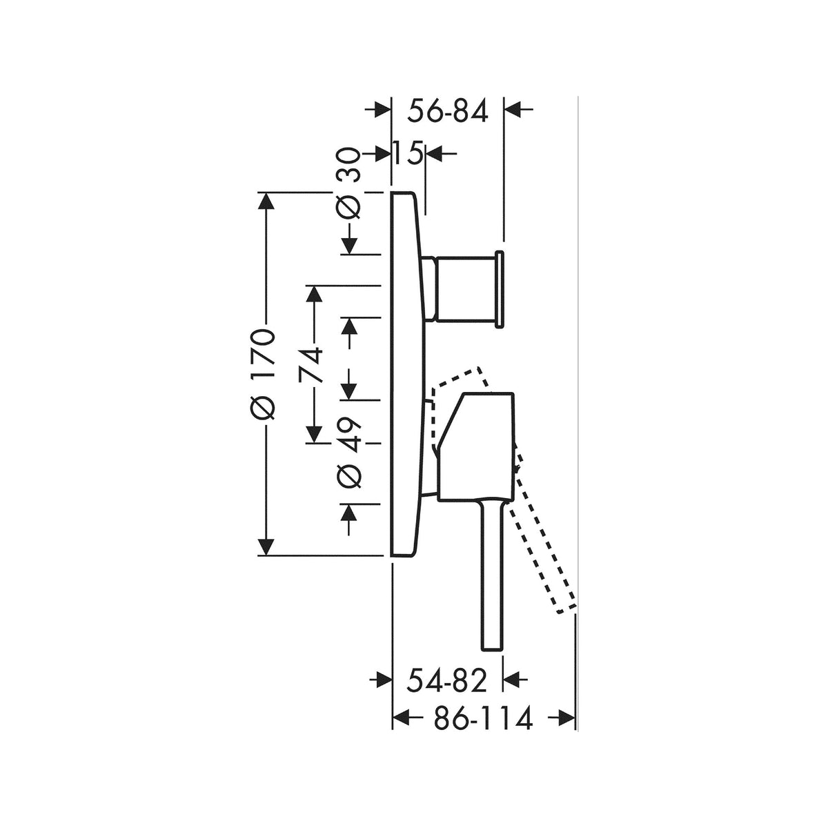 AXOR-Starck-Single-lever-bath-mixer-for-concealed-installation-with-pin-handle-10416-technical-02