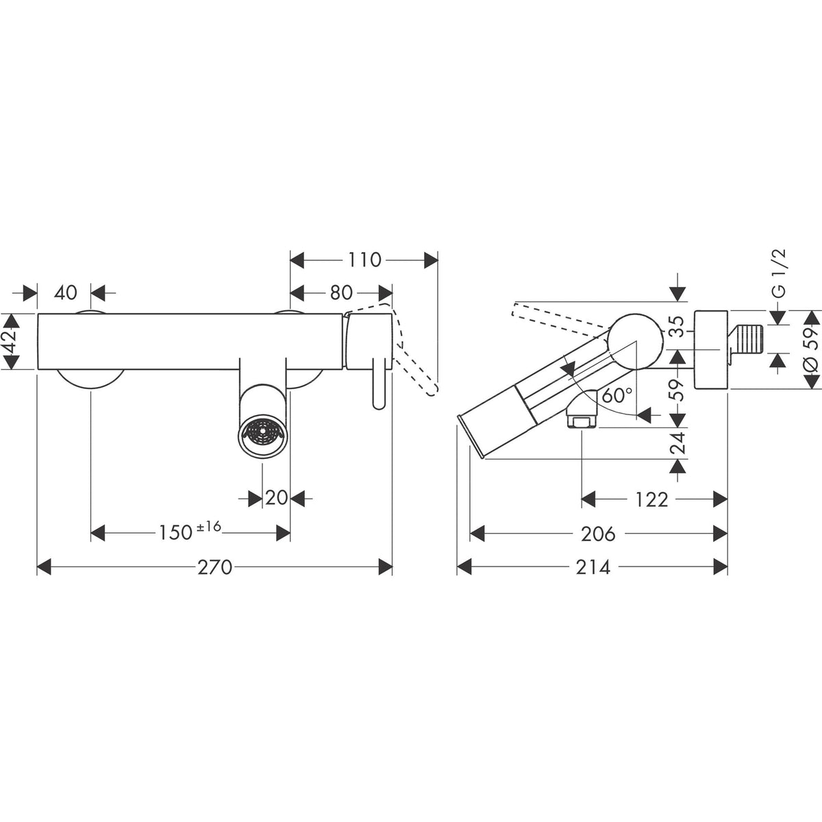 AXOR-Starck-Single-lever-bath-mixer-for-exposed-installation-with-pin-handle-10411-technical-02