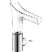 AXOR-Starck-V-Single-lever-basin-mixer-140-with-glass-spout-and-waste-set-Chrome-12112000