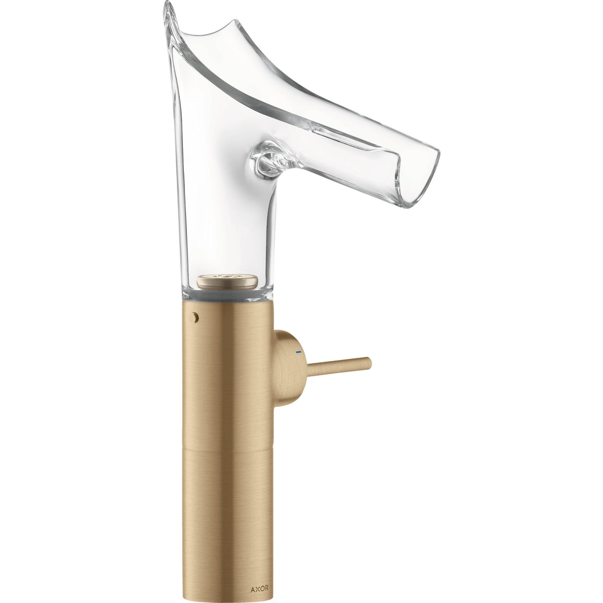 AXOR-Starck-V-Single-lever-basin-mixer-220-with-glass-spout-for-wash-bowls-with-waste-set-Brushed-Bronze-12114140