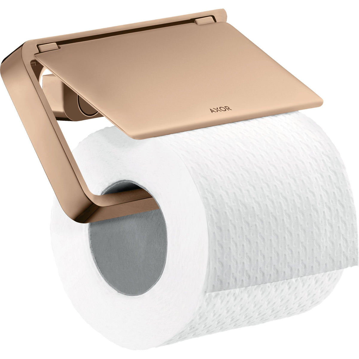 AXOR-Universal-Softsquare-Toilet-paper-holder-with-cover-Polished-Red-Gold-42836300