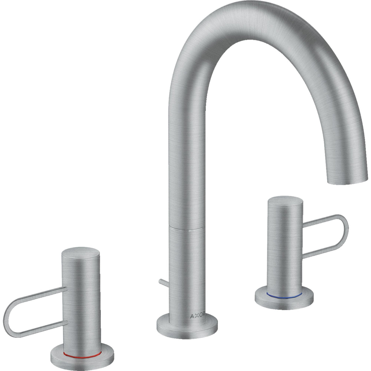 AXOR-Uno-3-hole-basin-mixer-160-with-loop-handles-and-pop-up-waste-set-Brushed-Chrome-38054260