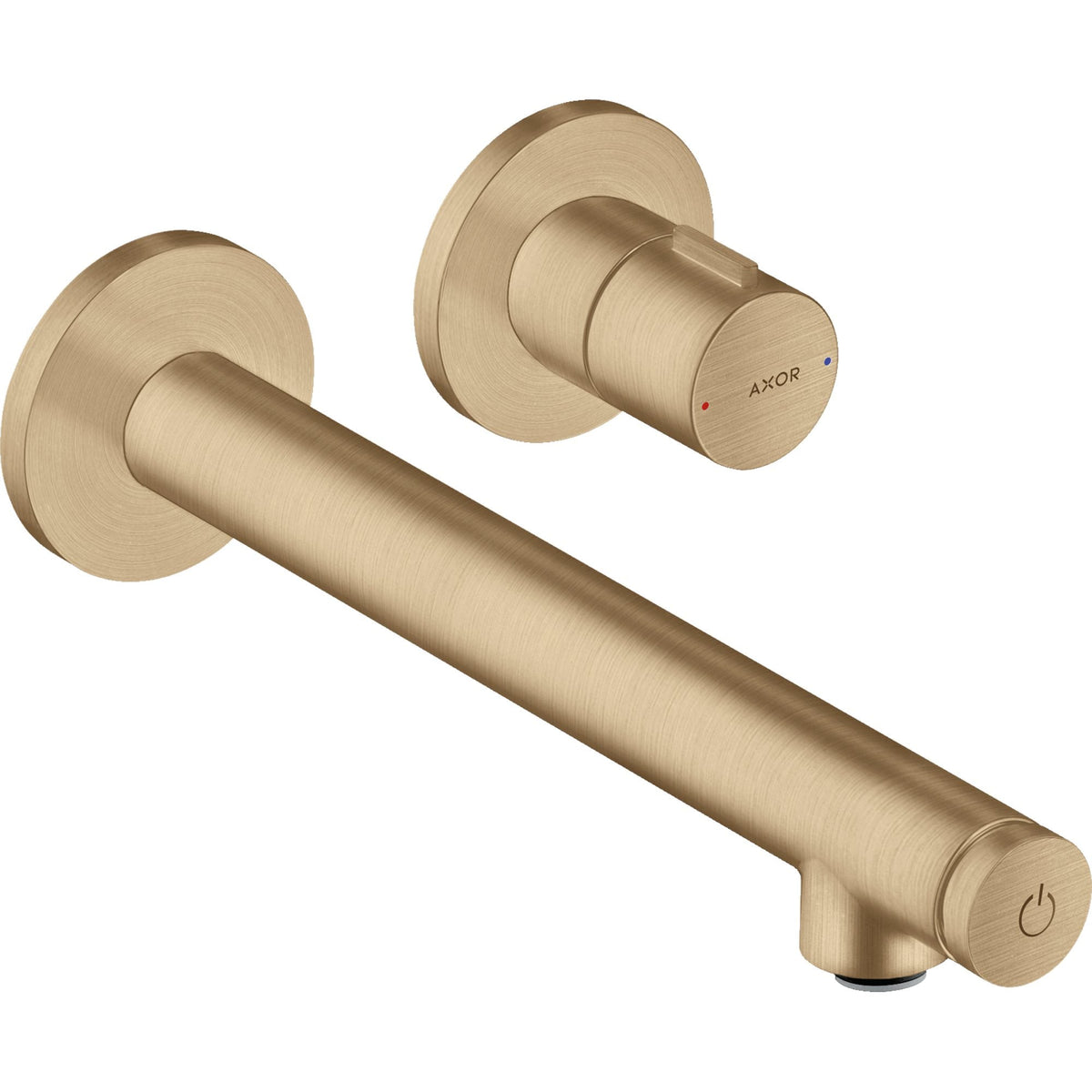 AXOR-Uno-Basin-mixer-for-concealed-installation-wall-mounted-Select-with-spout-221-mm-Brushed-Bronze-45113140