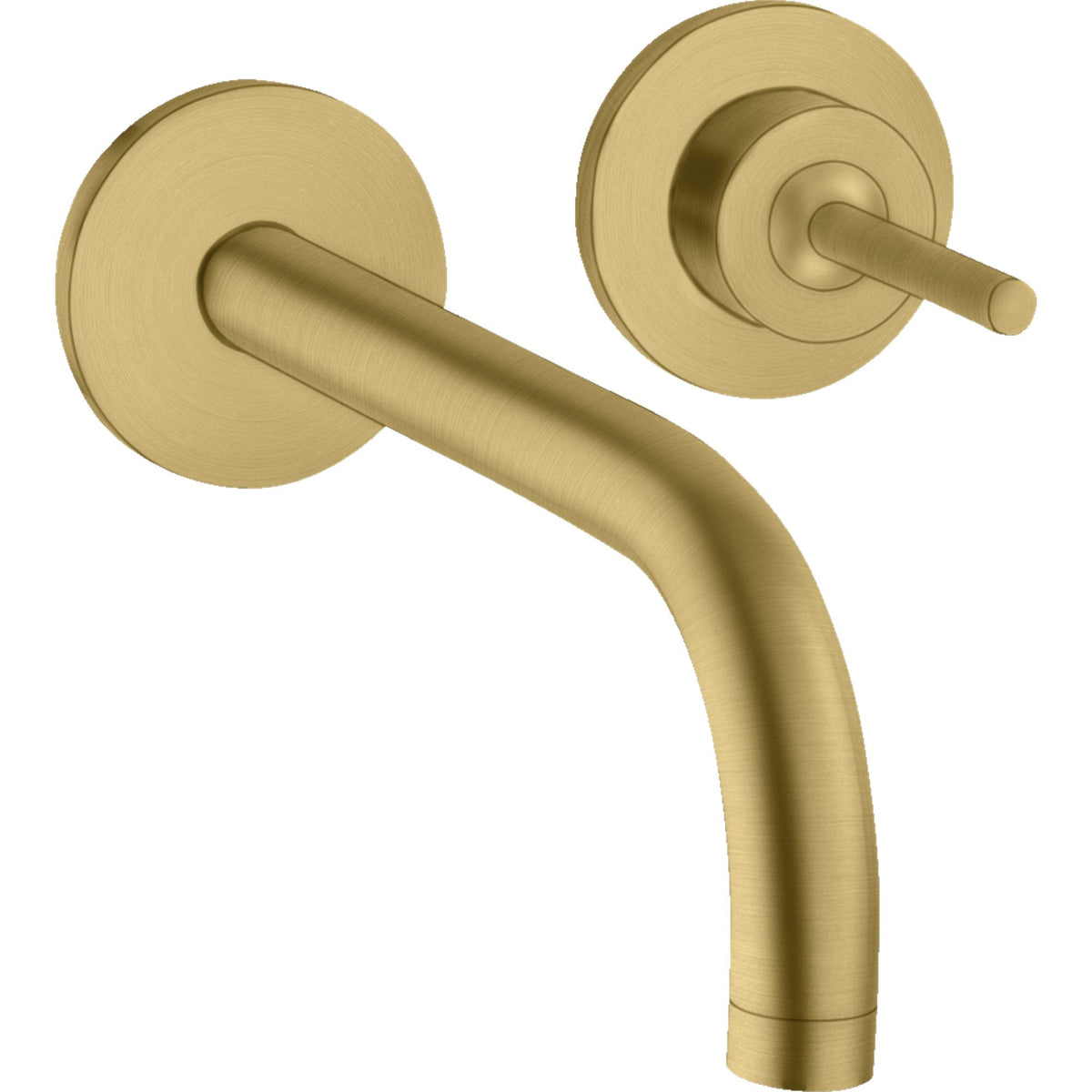 AXOR-Uno-Single-lever-basin-mixer-for-concealed-installation-wall-mounted-with-spout-165-mm-and-escutcheons-Brushed-Gold-Optic-38113250