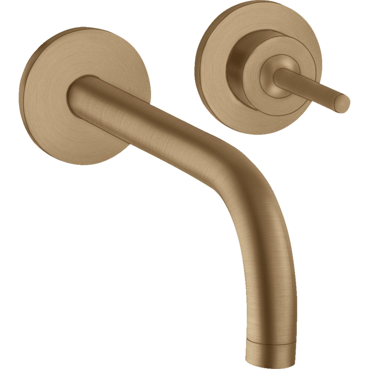 AXOR-Uno-Single-lever-basin-mixer-for-concealed-installation-wall-mounted-with-spout-225-mm-and-escutcheons-Brushed-Bronze-38116140