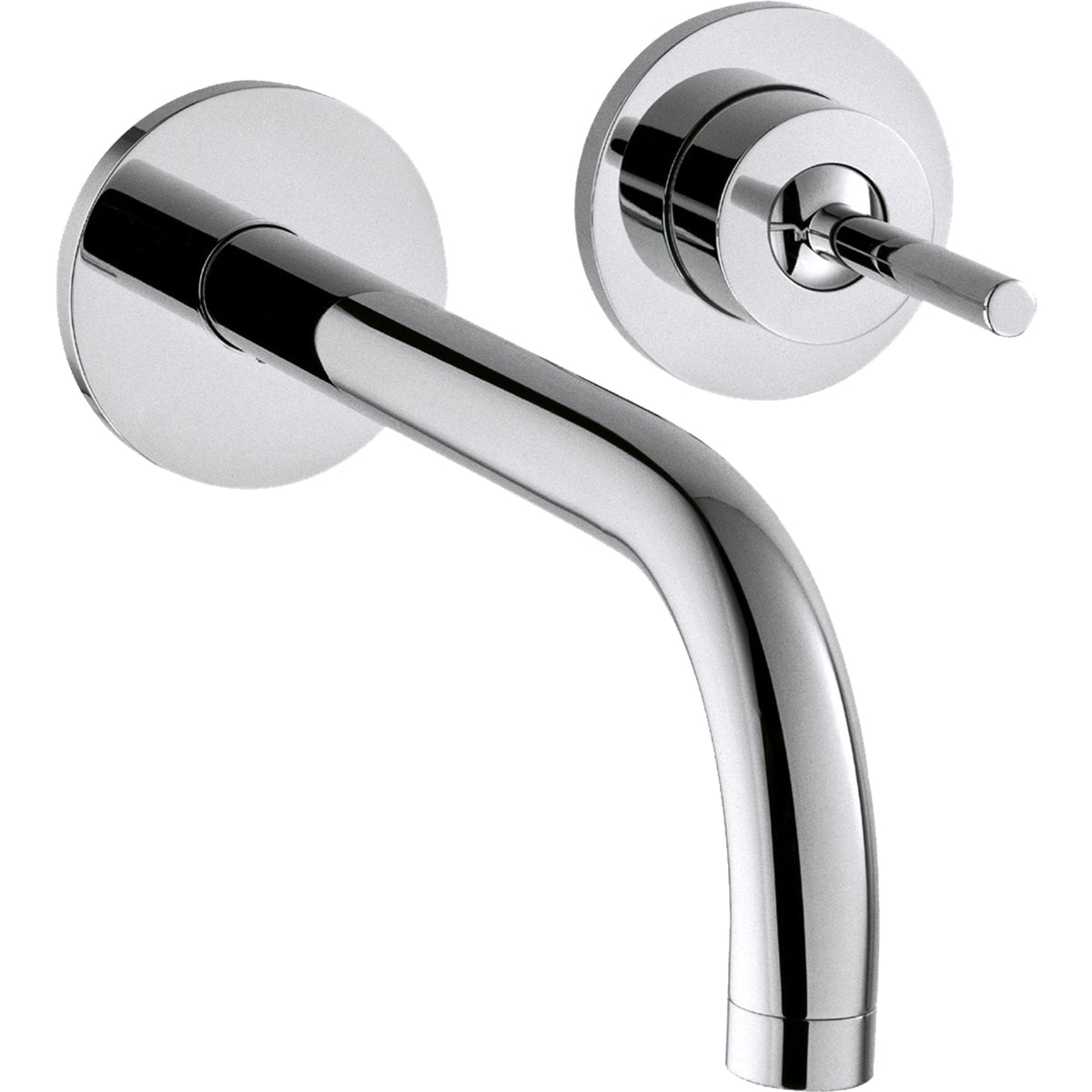 AXOR-Uno-Single-lever-basin-mixer-for-concealed-installation-wall-mounted-with-spout-225-mm-and-escutcheons-Chrome-38116000