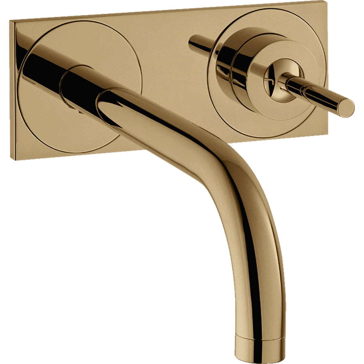 AXOR-Uno-Single-lever-basin-mixer-for-concealed-installation-wall-mounted-with-spout-225-mm-and-plate-Polished-Bronze-38115130