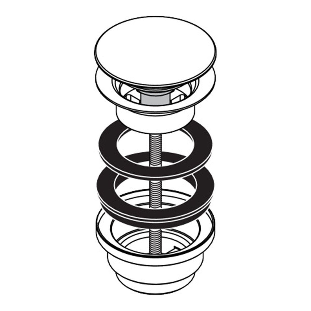 AXOR Waste set push open for basin and bidet mixers 51300 technical 01