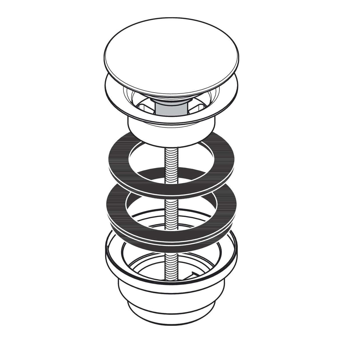 AXOR Waste set push open for basin and bidet mixers 51300 technical 03