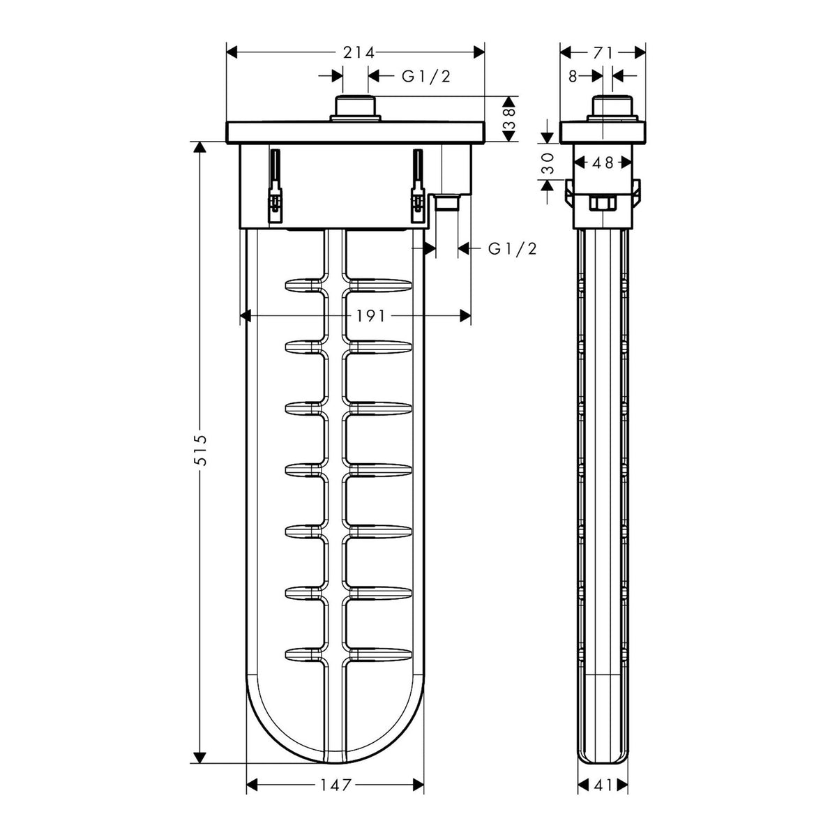 AXOR sBox Finish set square 28012 technical 02