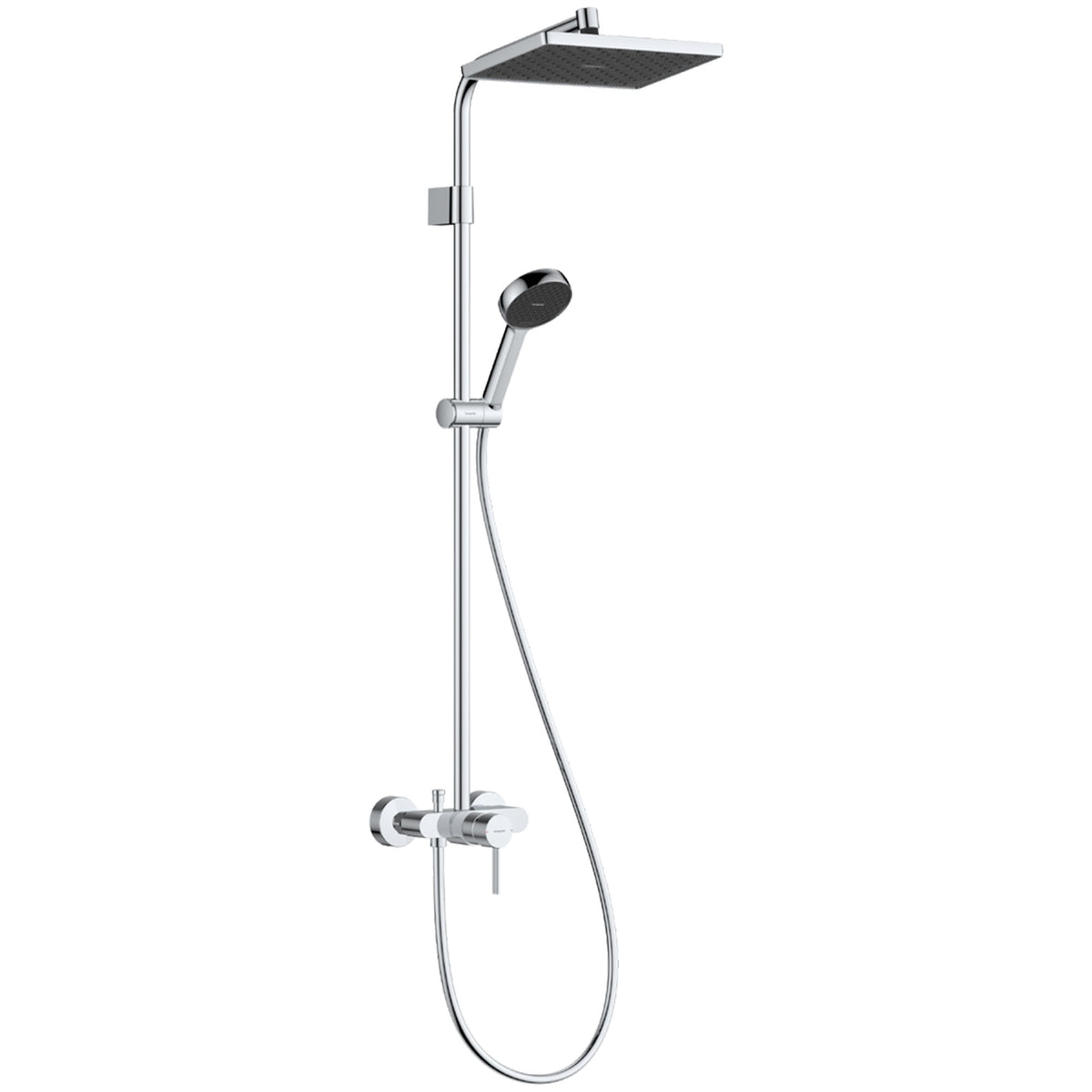 מערכת מקלחת משולבת עם מזלף יד הנס גרואה Hansgrohe Activera Q Showerpipe 290/180 1jet EcoSmart with single lever mixer Varia