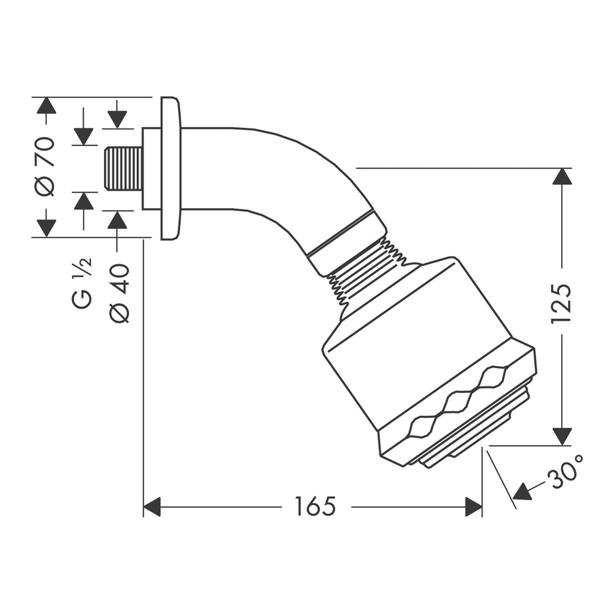 Hansgrohe Clubmaster Overhead shower 85 3jet EcoSmart with shower arm 26606000 technical 01.jpg