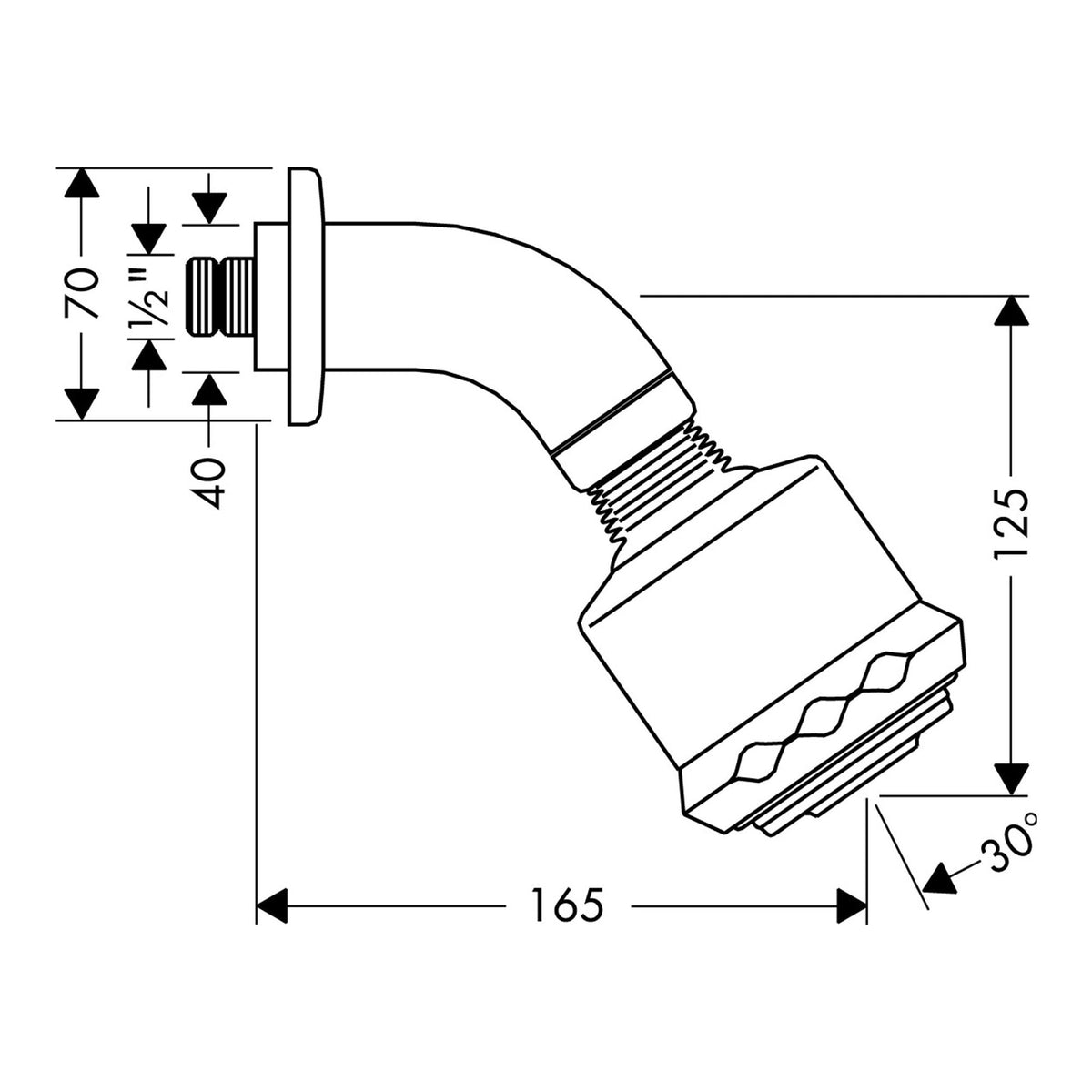 Hansgrohe Clubmaster Overhead shower 85 3jet with shower arm 27475000 technical 02.jpg