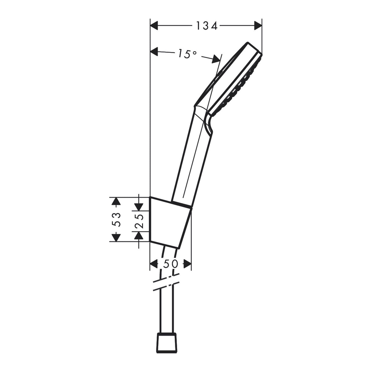 Hansgrohe Crometta Shower holder set 100 1jet EcoSmart with shower hose 160 cm 26569400 technical 01.jpg